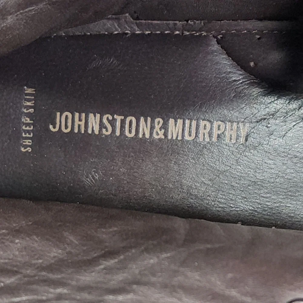 Johnston Murphy Chukka Boot 10.5 Men Runnell Black Sheep Skin Suede Leather Lace